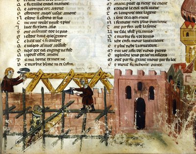 Construction scene. Miniature of the 
