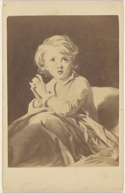 Copy of a Painting Depicting a Child Praying in Bed by Unknown artist