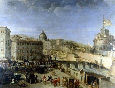 Cortege of the Pope to Ponte S. Angelo in Rome by Unknown artist
