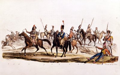 Cossacks: 1st 2nd Cossacks 3rd Cossack of Don 4th Official Cossacks of Don 5th Cossack Chernomowskij 6th Cossack of Ural 7th Regular Cossack 8th Bashkir 9th and 10th Kalmouk by Unknown artist