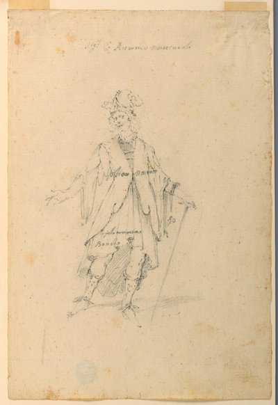 Costume Design: A Man in Fantastical Attire for a Ballet by Unknown artist