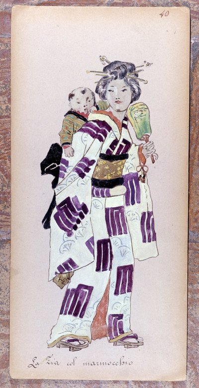 Costume of the Aunt with the Child for the creation of Madame Butterfly by Giacomo Puccini in 1904. Collection of the Museo della Scala in Milan by Unknown artist