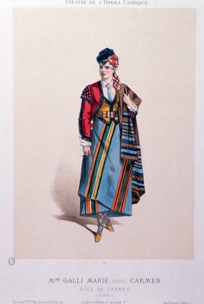 Costume of the Singer Celestine Galli-Marie in Carmen, Opera by Georges Bizet by Unknown artist