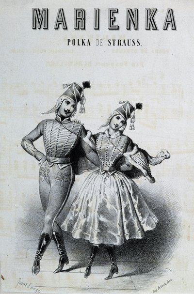 Couple of polka dancers for Strauss 