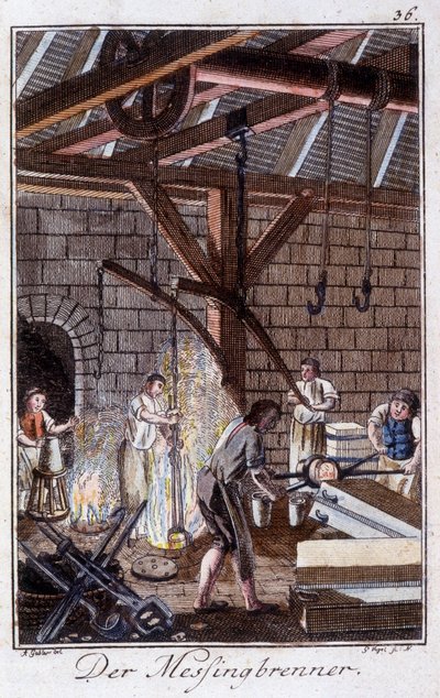 Crafts: The Brassware Manufacturer in His Workshop by Unknown artist