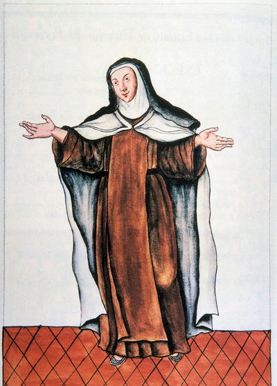 Daily life and customs of Peru: "Carmelite dechaussee" Watercolor taken from the book "Trujillo del Peru" by Baltasar Martinez Companon y Bajanda, bishop of Trujillo (1782-1785). 18th century Madrid. Biblioteca del Palacio Real by Unknown artist