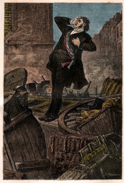 Death of Alphonse Baudin (1811-1851) on the barricade of the Faubourg Saint Antoine on 3/12/1851 during the Coup d