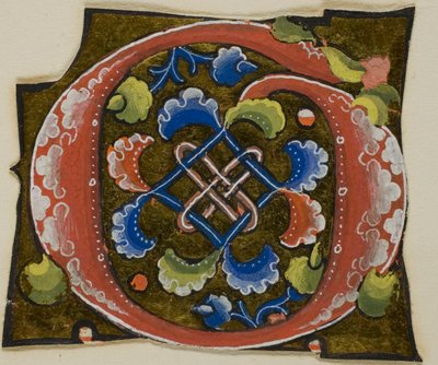 Decorated Initial "G" in Red with Conventional Flower from a Manuscript by Unknown artist