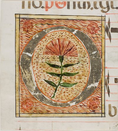 Decorated Initial "O" with Flowers from a Manuscript by Unknown artist