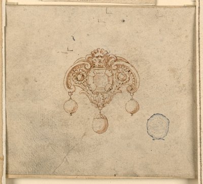 Design for Brooch with Three Diamonds by Unknown artist