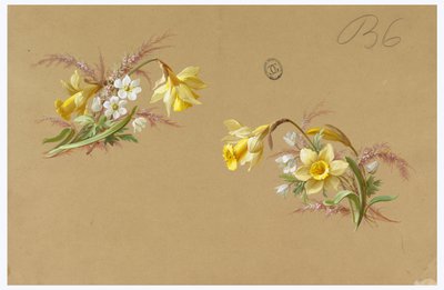 Design for Wallpaper and Textile: Flowers by Unknown artist