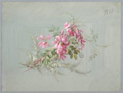 Design for Wallpaper and Textile: Flowers and Birds by Unknown artist