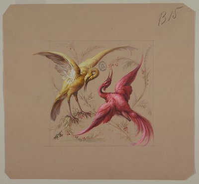 Design for Wallpaper and Textiles: Flowers and Birds by Unknown artist