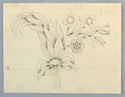 Design for a Brooch with Flowers by Unknown artist