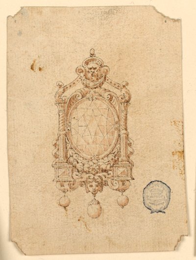 Design for a Brooch with Oval Diamond by Unknown artist