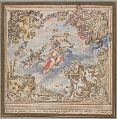 Design for a Ceiling: Mars and Aries by Unknown artist