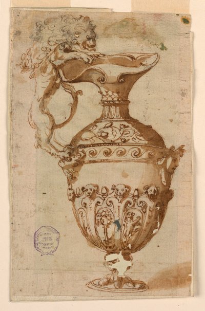 Design for a Ewer with Handle in the Shape of a Lion by Unknown artist