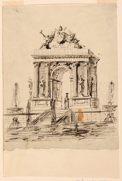 Design for a Fountain with the Coat-of-Arms of Pope Gregory XVI by Unknown artist