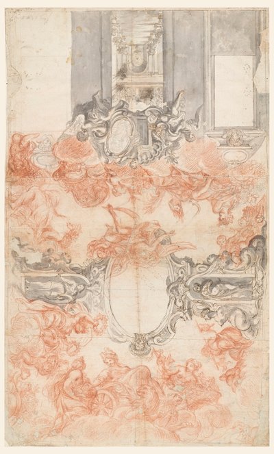 Design for a Painted Ceiling and the Decoration of a Short Wall Illustrating the Seasons by Unknown artist