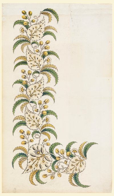 Design for a Printed Vertical Border by Unknown artist
