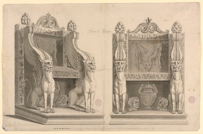 Design for a Throne of the Priest of Bacchus, after Ancient Marble by Unknown artist