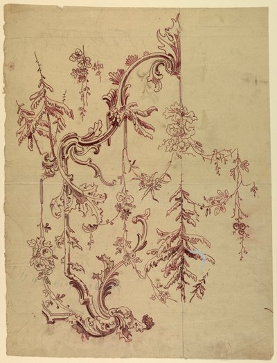 Design for a Woven or Printed Fabric or Wallpaper by Unknown artist