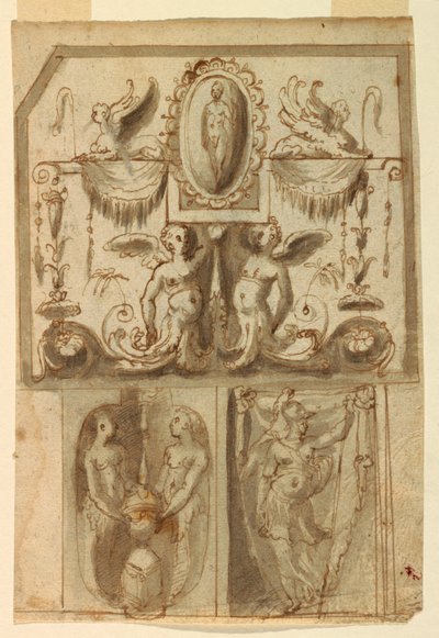 Design for the Painted Decorations of Three Panels by Unknown artist