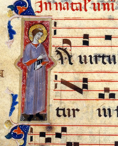 Detail of an Illuminated Page Depicting a Saint by Unknown artist