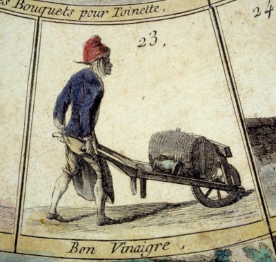 Detail of the Game of the Goose: Vinegar Dealer (18th Century) by Unknown artist