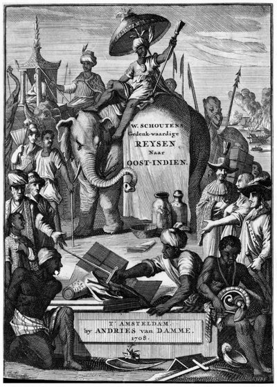 Discoveries of India: Travels to India, Frontispiece, by Schoutens by Unknown artist