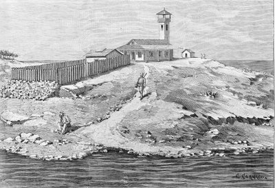 Dreyfus case: Captain Alfred Dreyfus (1859 - 1935) deported to Devil Island (1895 - 1899) in Guyana. Engraving. by Unknown artist
