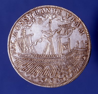 Ducat of Vincenzo Gonzaga (Vincent Gonzague) (1562 - 1612), Duke of Mantua representing a galley. by Unknown artist