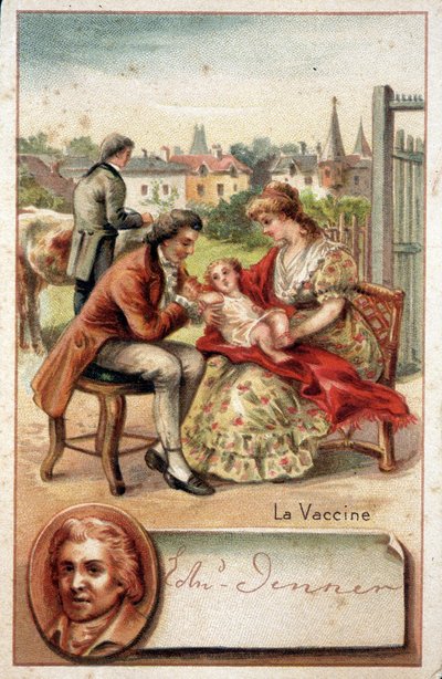 Edward Jenner (1749-1823), an English Doctor, Inoculates a Child with the Smallpox Virus in 1796 by Unknown artist