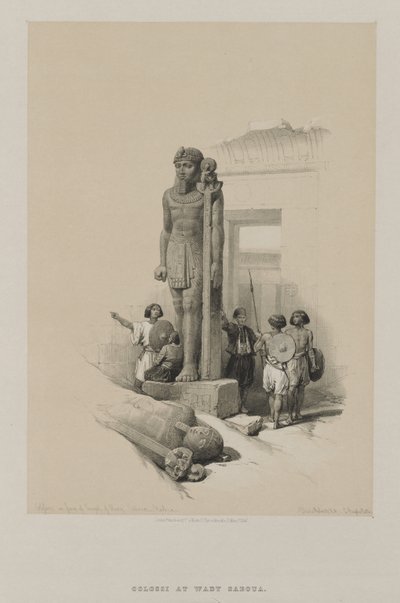 Egypt and Nubia, Volume II: Colossus in Front of the Temple at Wady Saboua, Nubia by Unknown artist