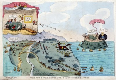 English Cartoon about Napoleon Bonaparte - in Napoleon I, Caricatures, Dummy Collection. 1814 - 1815. B.H.V.P. by Unknown artist