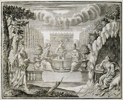Engraving Representing Women Working on a Loom. Early 18th Century by Unknown artist