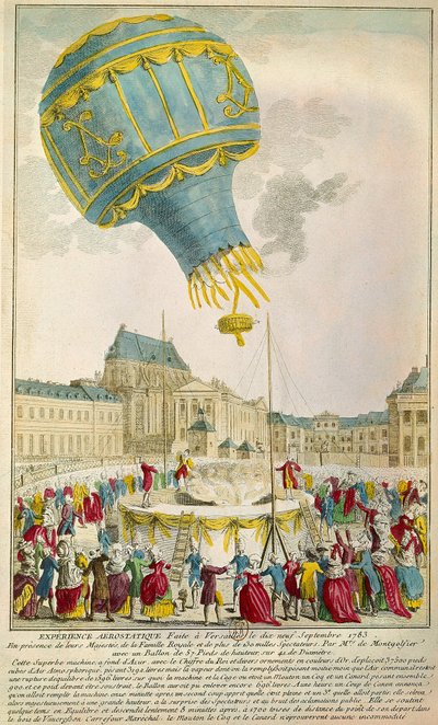 Experience of the brothers Montgolfier on 19/09/1783 at Versailles by Unknown artist