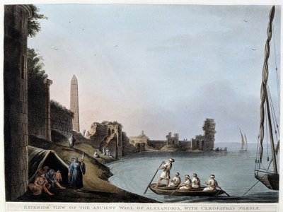 Exterior View of the Ancient Wall of Alexandria, with Cleopatra