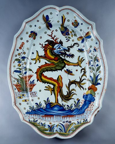 Faience Dish Decorated with a Dragon by Unknown artist