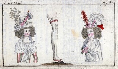 Fashion 18th Century: Hairstyle and Garter of Women Around 1788 by Unknown artist