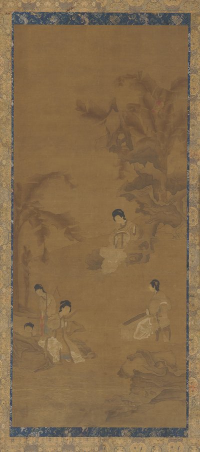 Female Musicians in a Garden Under Banana Palms by Unknown artist