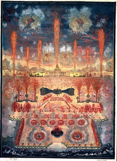 Fireworks and Illuminations on June 16, 1744, in Moscow by Unknown artist
