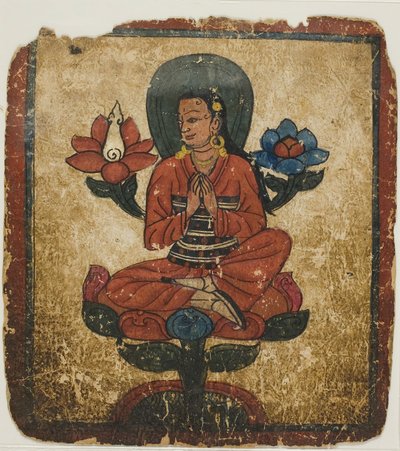 Figure Seated on Lotus, from a Set of Initiation Cards (Tsakali) by Unknown artist