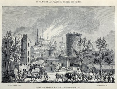 Fire of the Cathedral St André, Bordeaux, August 25 by Unknown artist