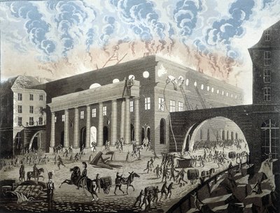 Fire of the Odeon in Paris in 1820 by Unknown artist