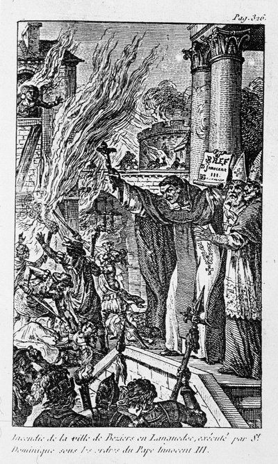 Fire of the Town of Béziers in Languedoc, Executed by Saint Dominica under the Orders of Pope Innocent III in 