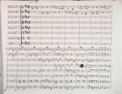 First Page of the Score of the Sixth Symphony by Luigi Boccherini by Unknown artist