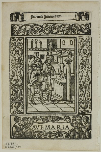 Flight into Egypt from Rosario della V. Maria by Castellanus, Plate 89 from Woodcuts from Books of the XVI Century by Unknown artist