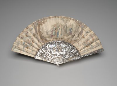 Folding fan with Jacob meeting Rachel by the well, c.1760s-70s by Unknown artist