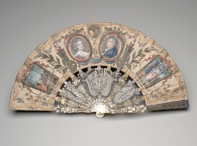 Folding fan with portrait medallions of Marie Antoinette and Louis XVI, after 1786 by Unknown artist